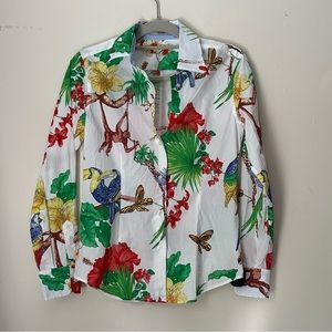 Etro floral rainforest bird shirt